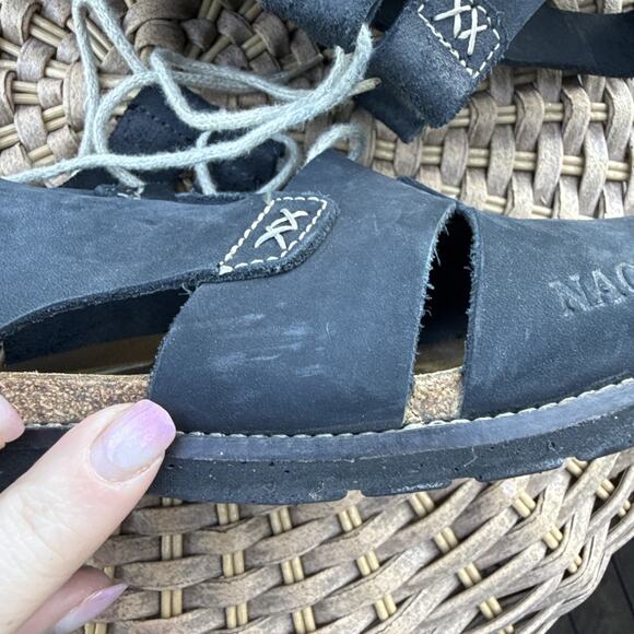 Naot Fisherman Style Black Leather Sandals Women's 39 or US 8 Comfort - Picture 12 of 16